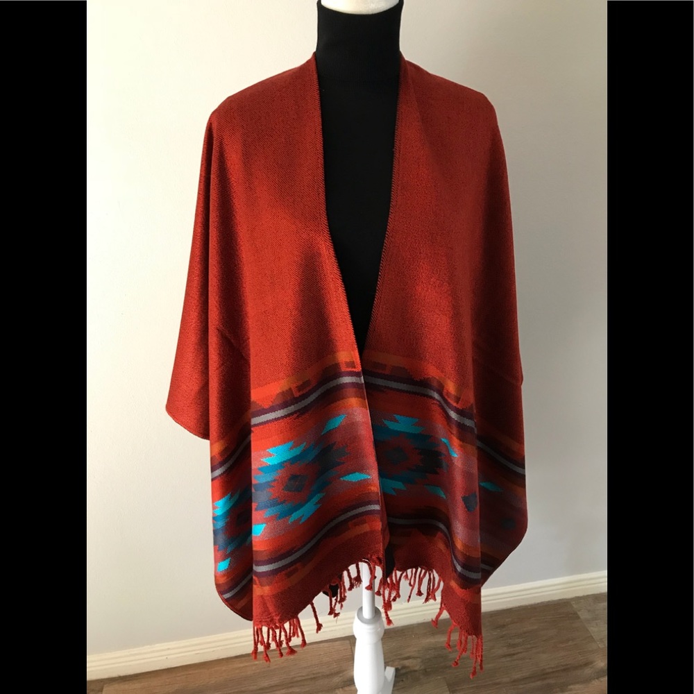 NWOT Santa Fe style Poncho/ Wrap